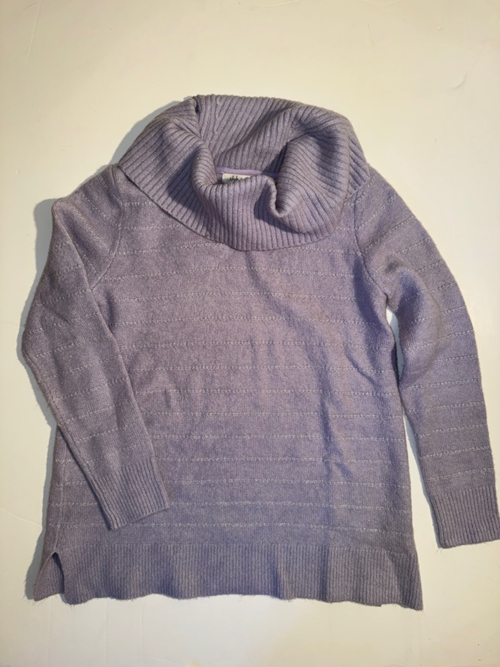 Style & Co. Purple Lavender Cowl Neck Sweater Long Sweater Sz Medium